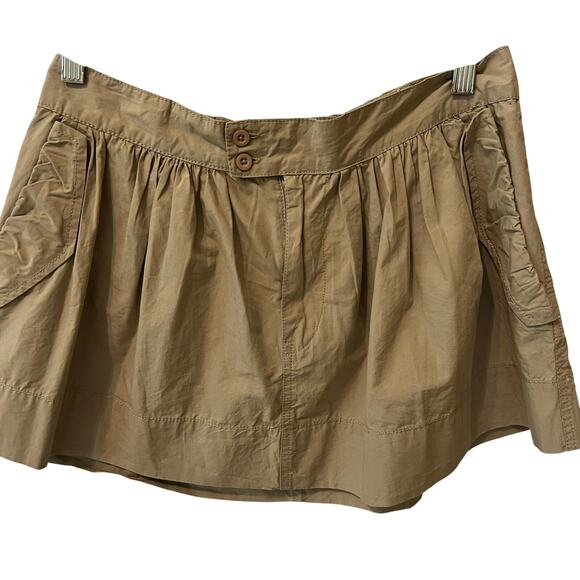BDG UO Khaki Pleated Skater Mini Skirt Size Medium Y2K Vibes Festival Academia - Picture 2 of 10